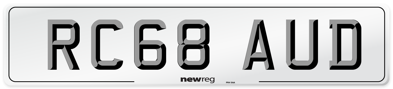 RC68 AUD Number Plate from New Reg